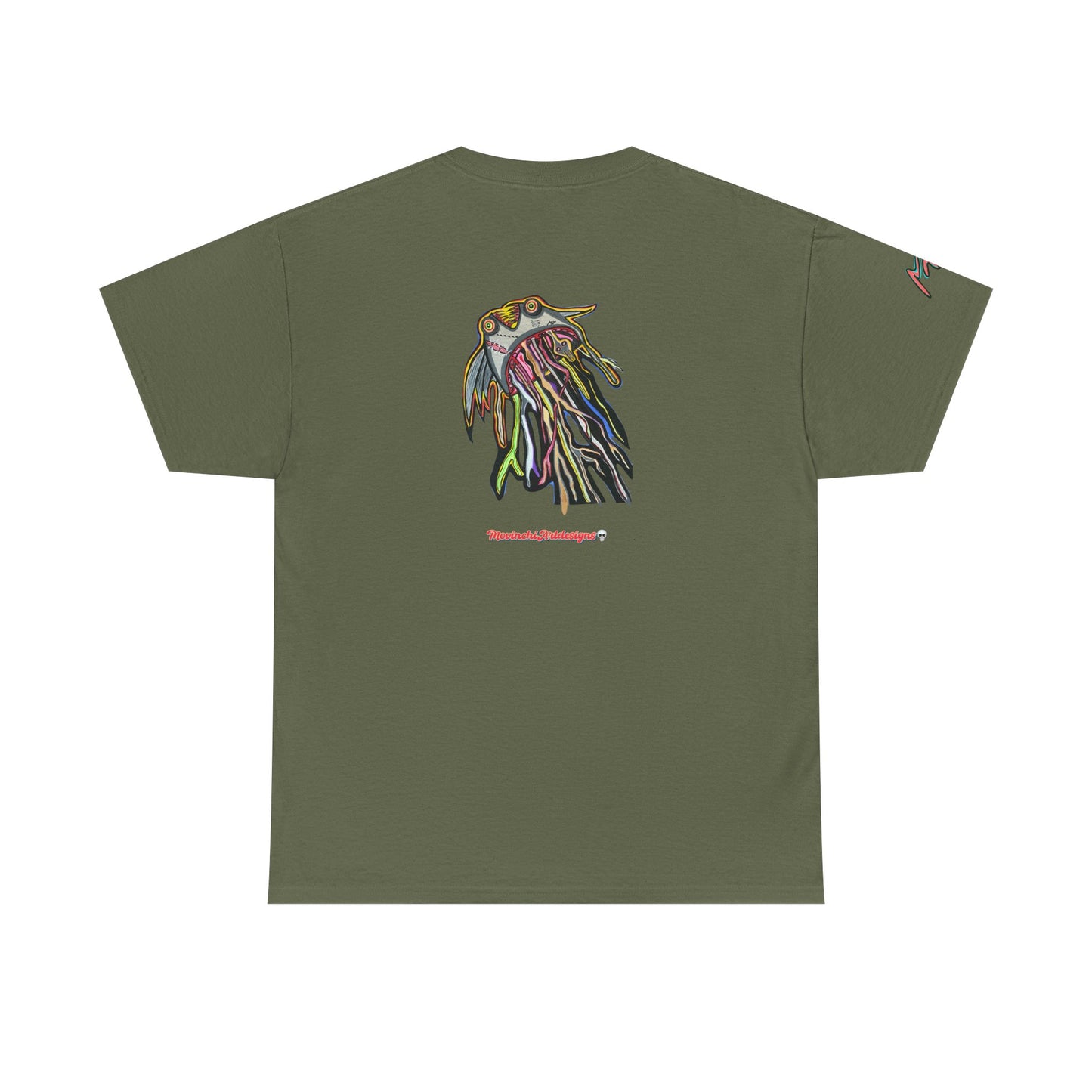 Graphic Tee — Colorful CRAZY TUNA  Illustration Back Print Tee