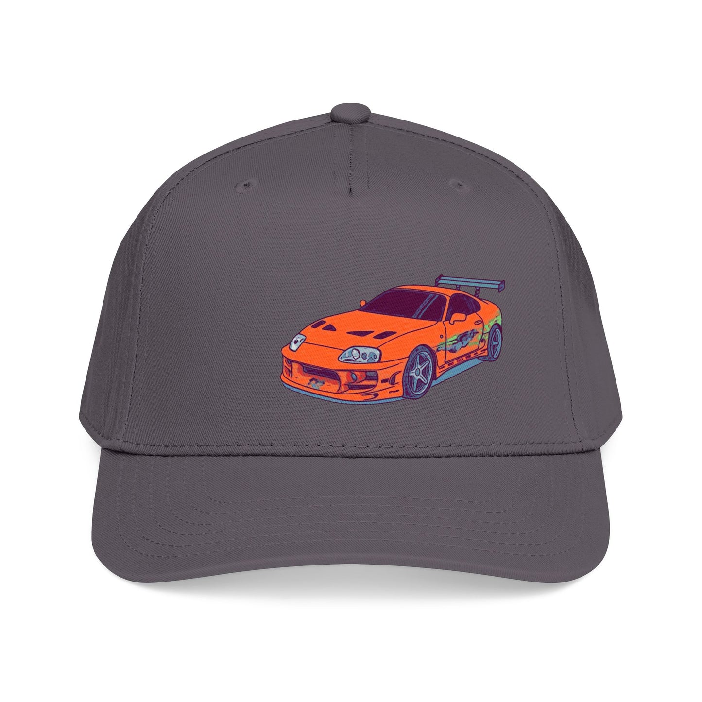 2JZ.  Retro Orange Sports Car Baseball Cap — Vintage JDM Supra Snapback