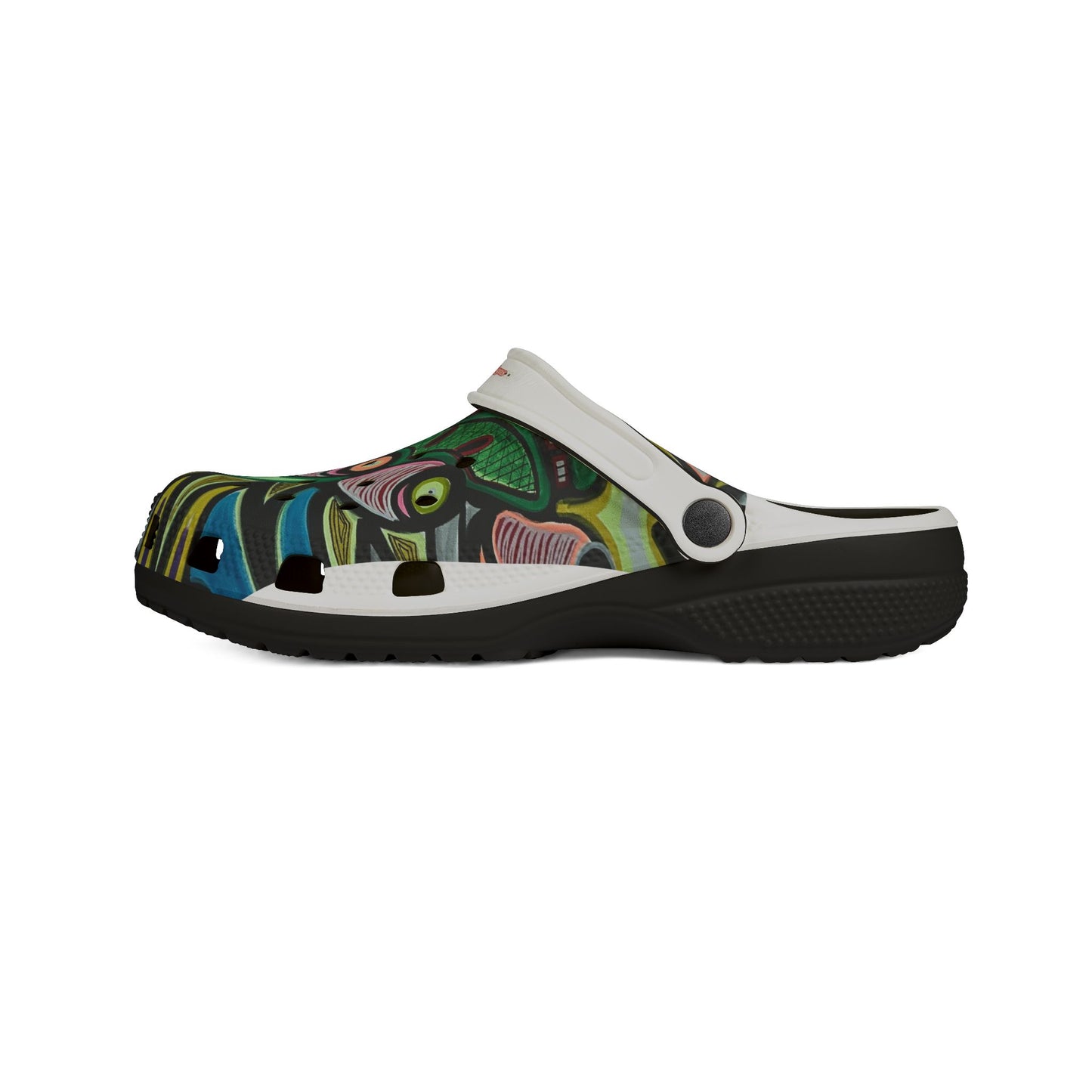 KING GRAY2.0 Colorful Graffiti EVA Clogs — Artistic All-Over-Print Garden Shoes