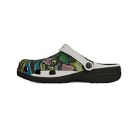 KING GRAY2.0 Colorful Graffiti EVA Clogs — Artistic All-Over-Print Garden Shoes