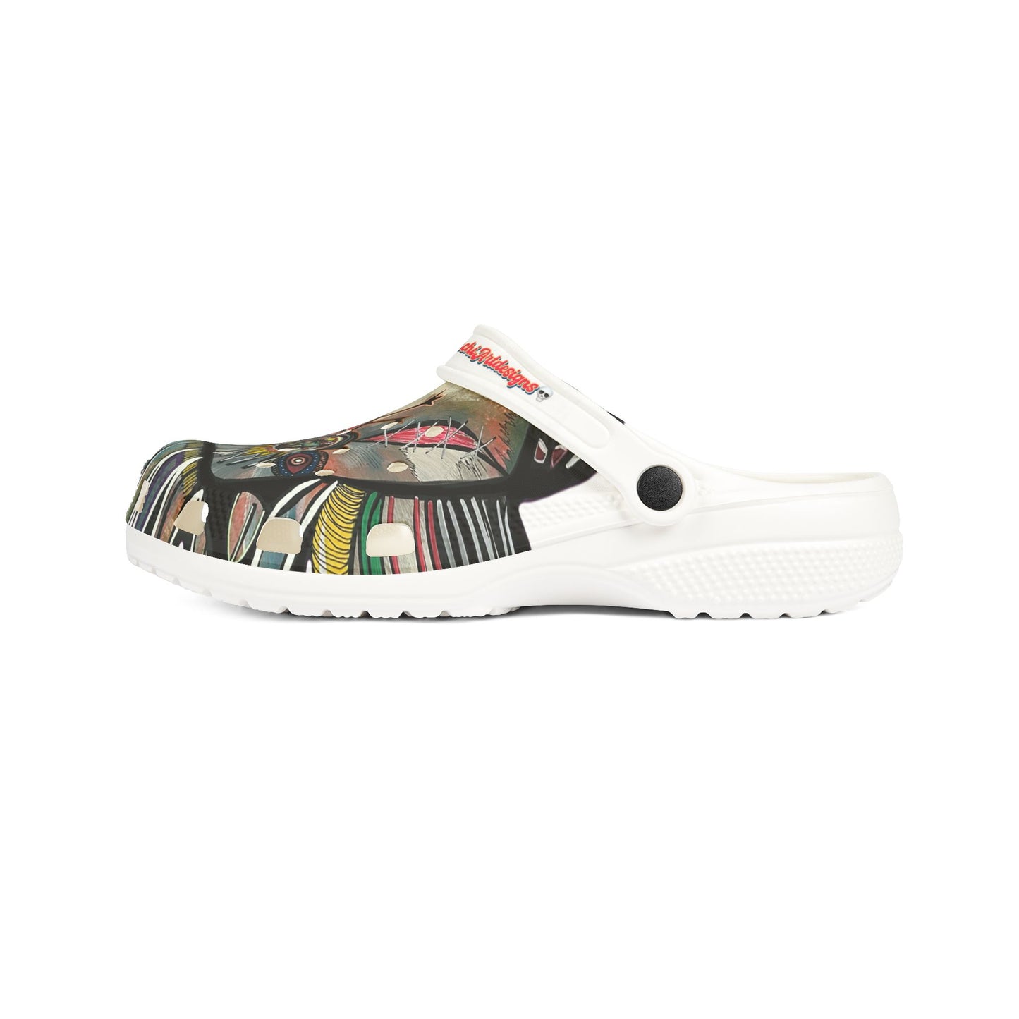 Artistic Tribal Mask EVA Foam Clogs - Printed Slip-On Garden Shoes