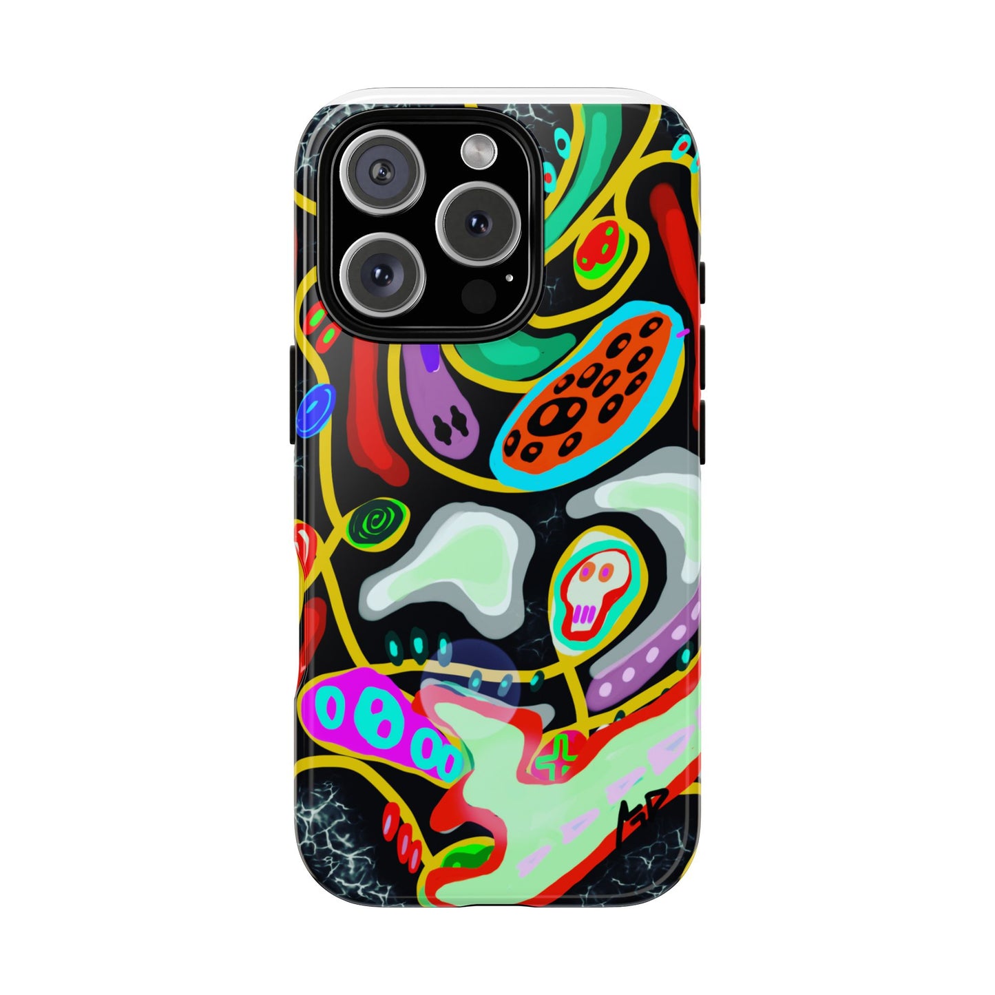 CRAZY4  Abstract Neon Skull Phone Case — Colorful Psychedelic Protective Cover