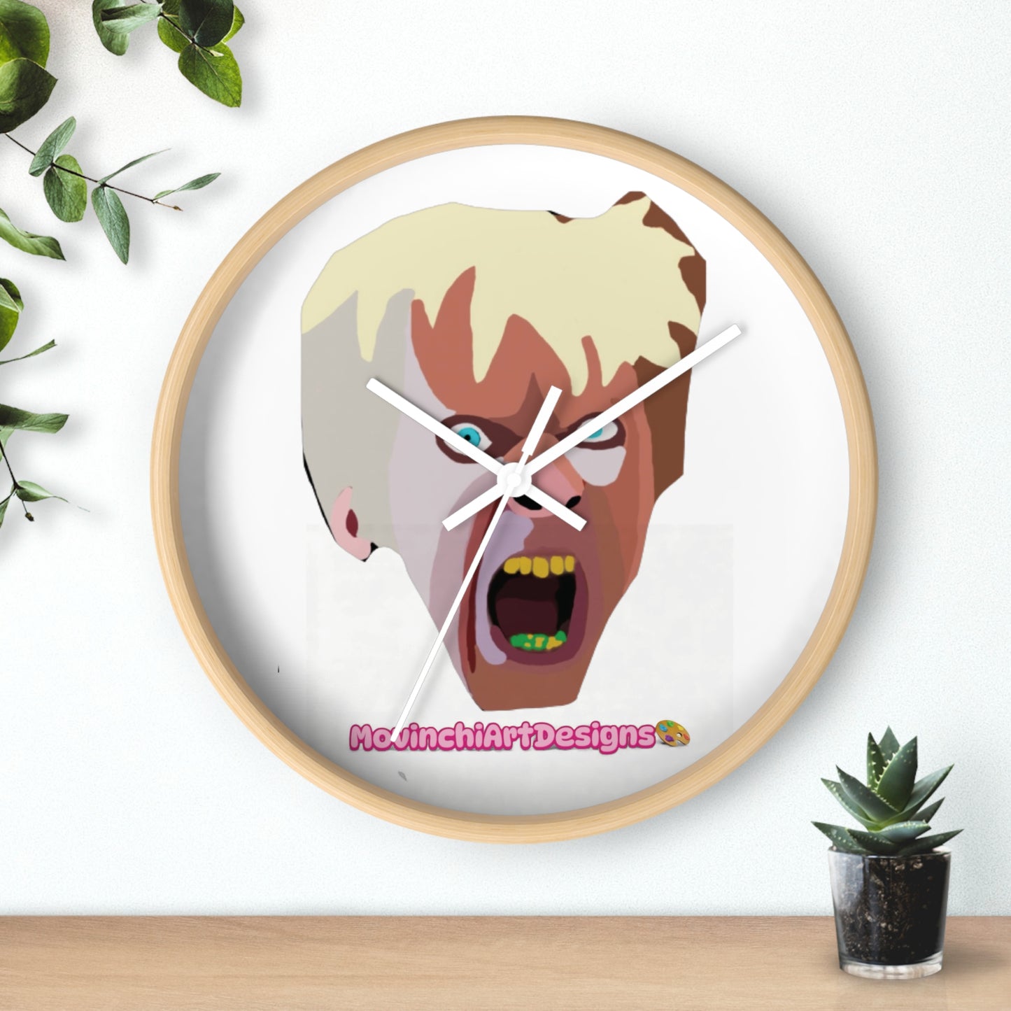KAREN.  Screaming Face Wall Clock — Bold Pop Art Horror Home Decor