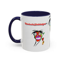 Skullface Accent Coffee Mug — Colorful Day of the Dead Pop Art (11/15oz)