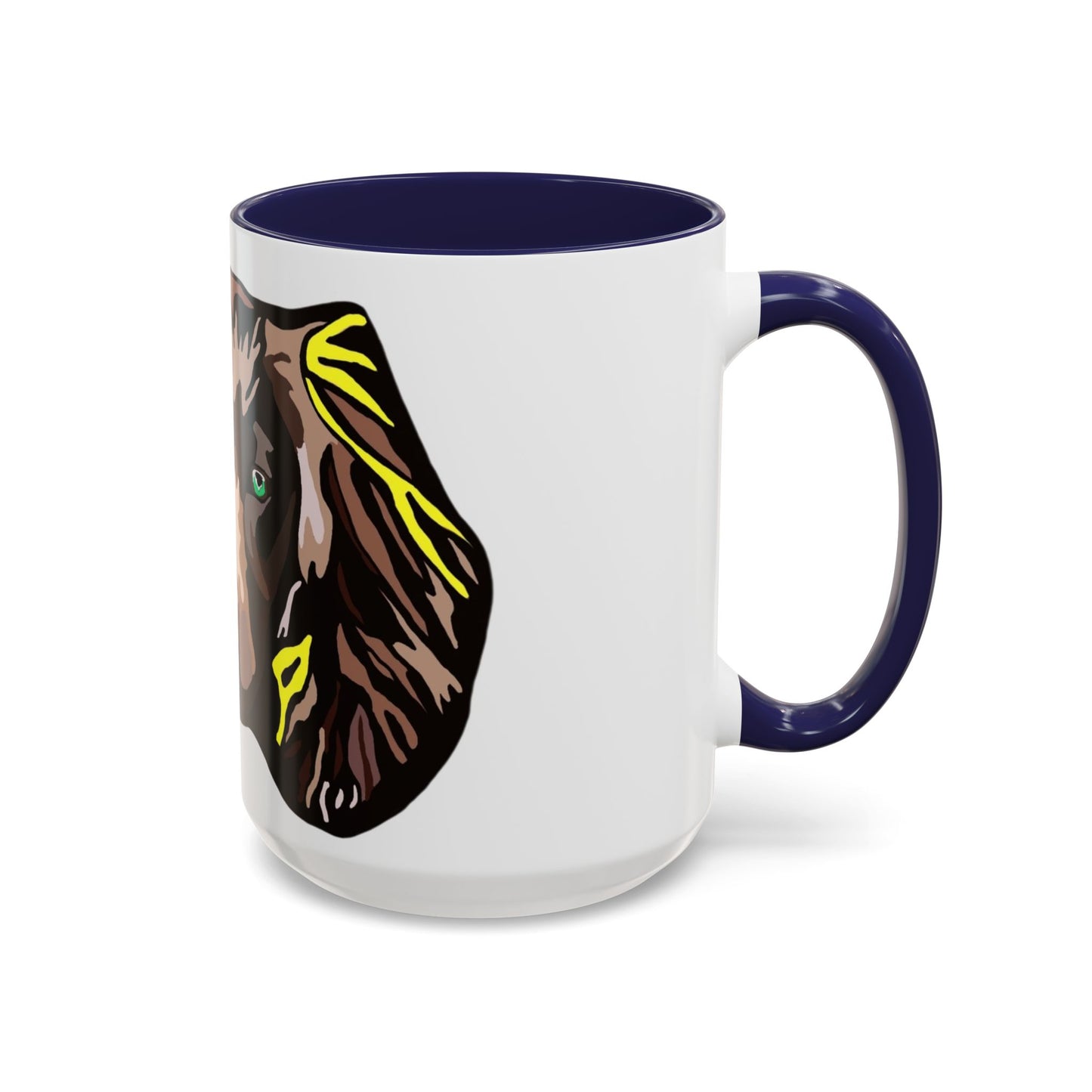 MR COCKER Dog Portrait Accent Coffee Mug — Brown Spaniel Art Mug (11/15oz)