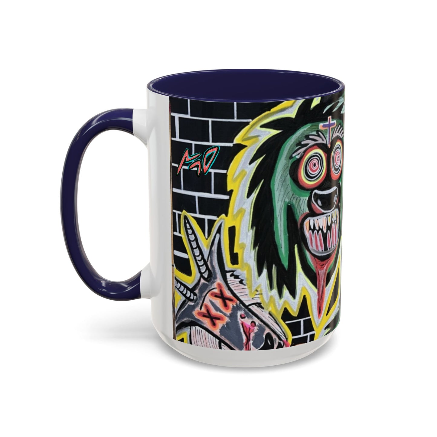 CHUPACABRAS.  Green Monster Art Coffee Mug — Spooky Neon Creature Accent Mug (11/15oz)