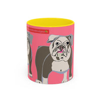 Bulldog Accent Coffee Mug — Cute Pink Dog Lover Mug (11/15oz)