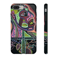 HEART ATTACK Abstract Neon Face Tough Phone Case – Vibrant Art Phone Cover