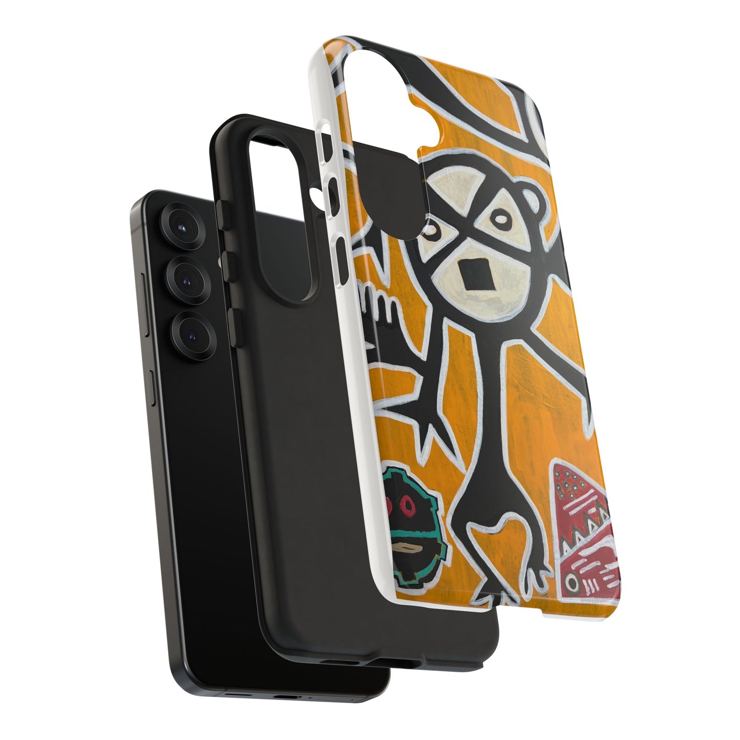 Abstract TAINO  Tribal Art Phone Case – Bold Orange Graphic Protective Cover