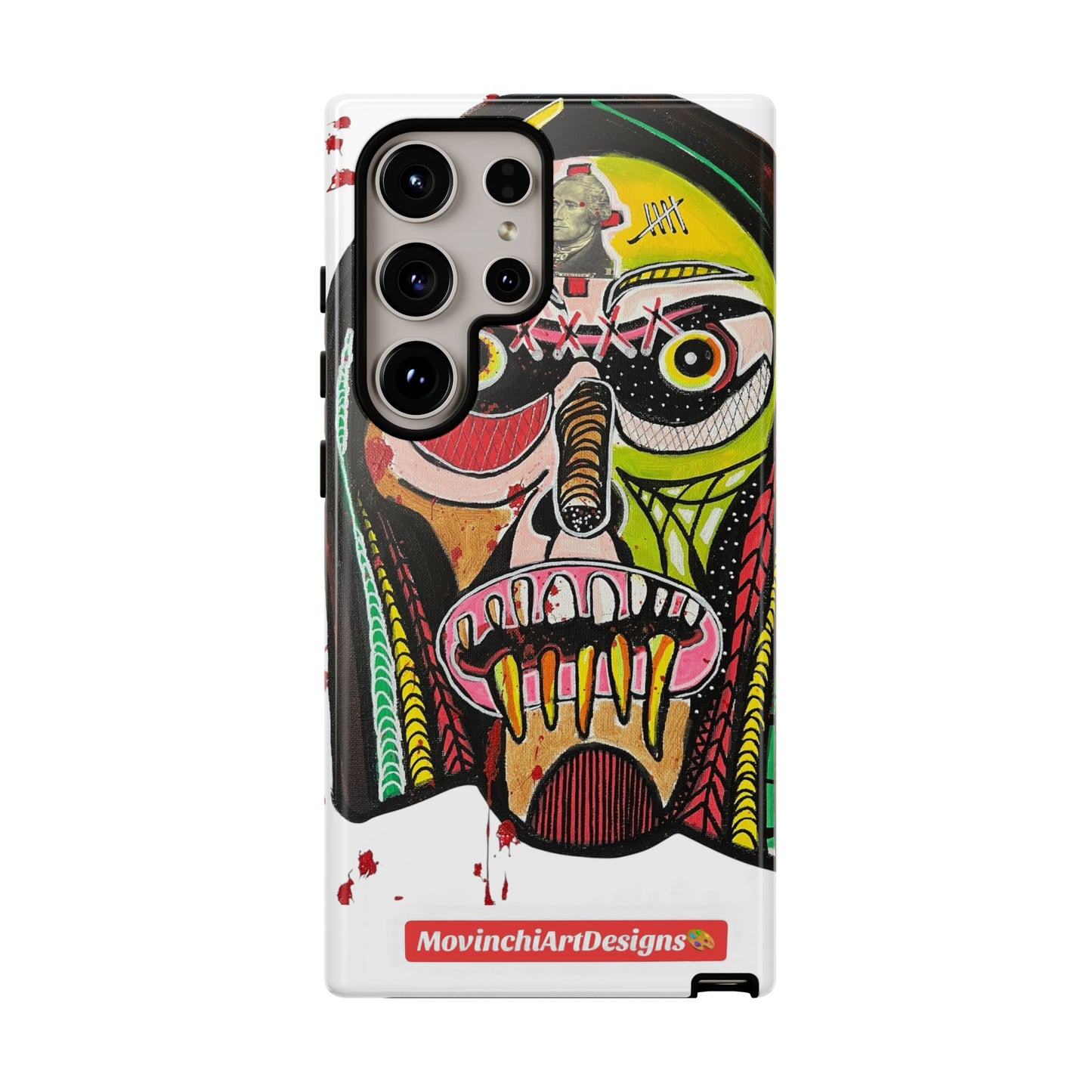 KUNTA.  Abstract Tribal Skull Phone Case — Colorful Street Art Protective Cover