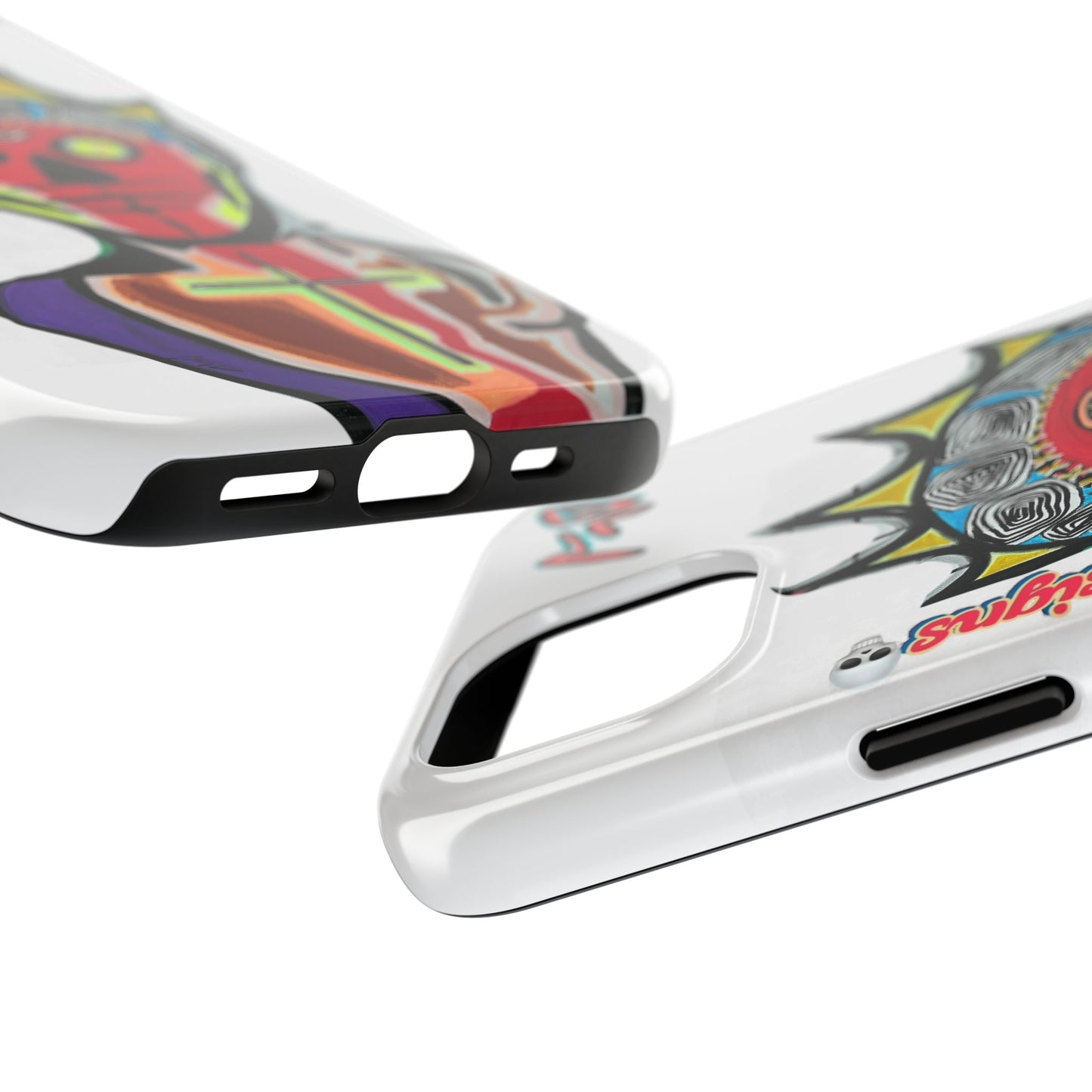 Artistic Crown KING GRAY  Skull Tough Phone Case — Colorful Abstract Guardian Design