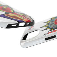 Artistic Crown KING GRAY  Skull Tough Phone Case — Colorful Abstract Guardian Design