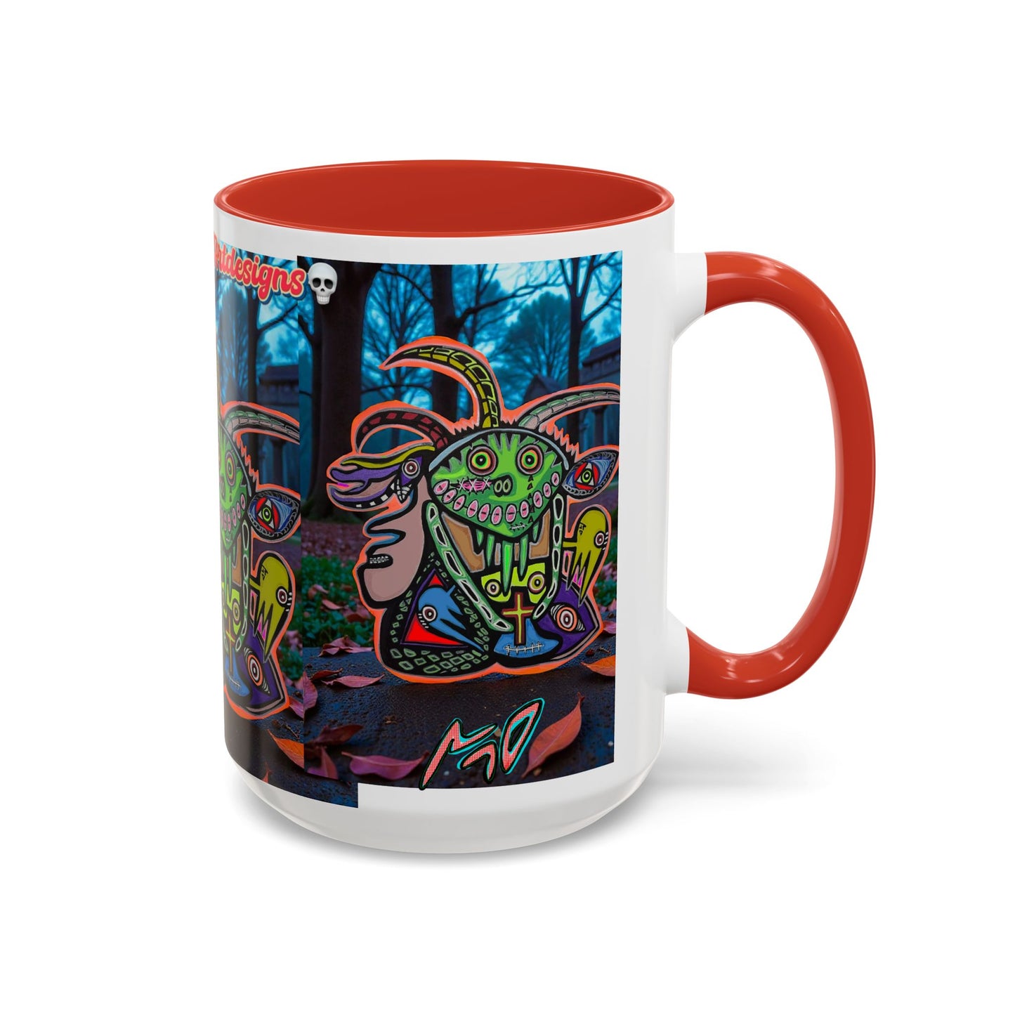 RYDER4.0  Psychedelic Forest Accent Coffee Mug – Colorful Trippy Creature Design (11/15oz)