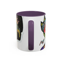 INFECTED KING.  Skull Pop Art Coffee Mug — Colorful Day of the Dead Accent Mug