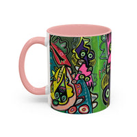 AbstractCONCERT.   Pop Art Coffee Mug — Colorful Faces Accent Mug (11/15 oz)