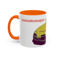 RX7  Coffee Mug — Yellow Sports Car Illustration Accent Mug