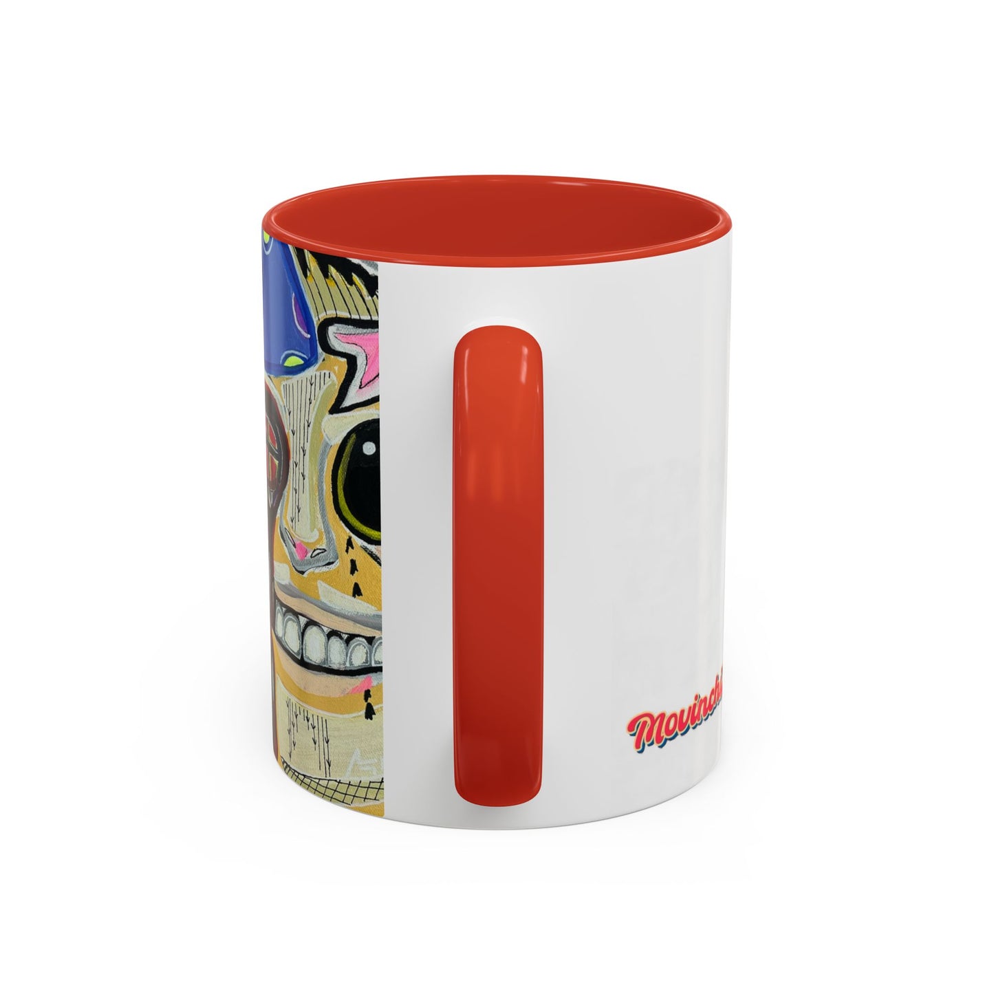 POOKIES BEAR Cat Skull Accent Coffee Mug — Day of the Dead Gothic Cat Design
