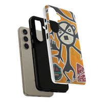 Abstract TAINO  Tribal Art Phone Case – Bold Orange Graphic Protective Cover