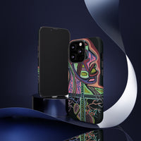 HEART ATTACK Abstract Neon Face Tough Phone Case – Vibrant Art Phone Cover