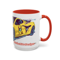 ZR1 Lover Coffee Mug — Yellow Sports Car & Boston Terrier Accent Mug (11/15 oz)