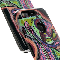 HEART ATTACK Abstract Neon Face Tough Phone Case – Vibrant Art Phone Cover