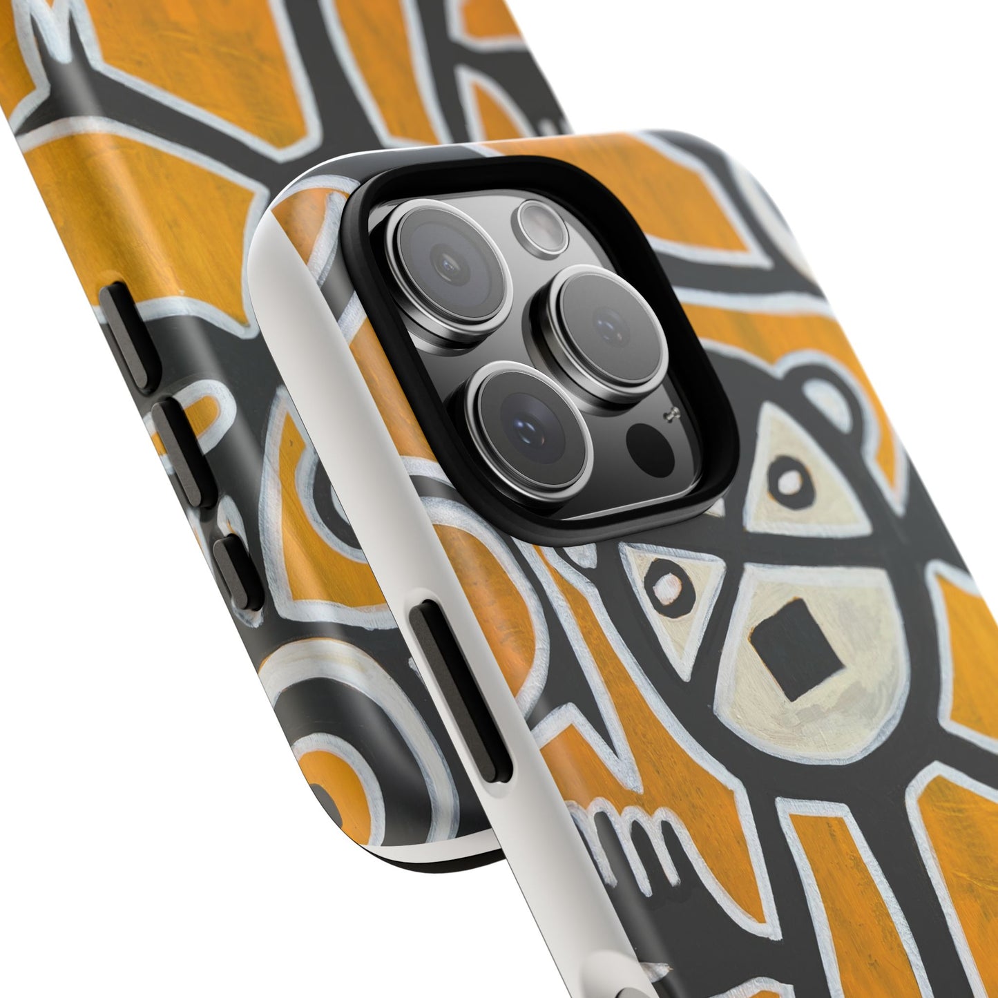 Abstract TAINO  Tribal Art Phone Case – Bold Orange Graphic Protective Cover