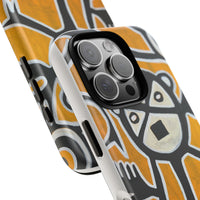 Abstract TAINO  Tribal Art Phone Case – Bold Orange Graphic Protective Cover