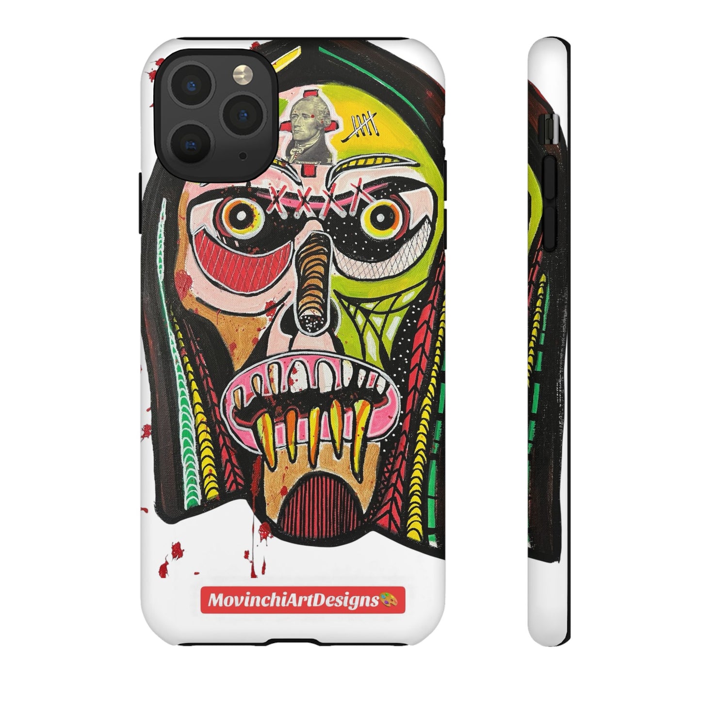 KUNTA.  Abstract Tribal Skull Phone Case — Colorful Street Art Protective Cover