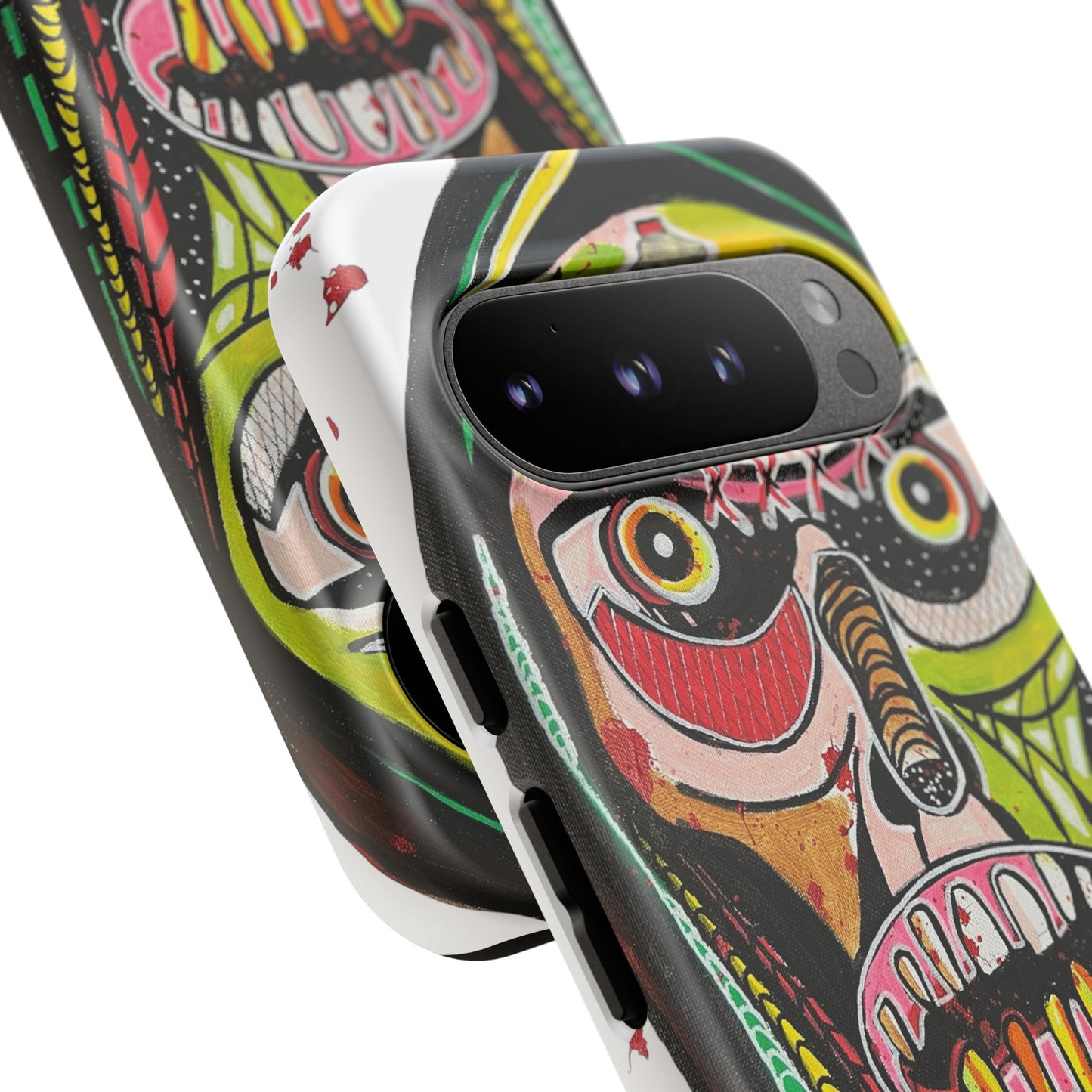 KUNTA.  Abstract Tribal Skull Phone Case — Colorful Street Art Protective Cover