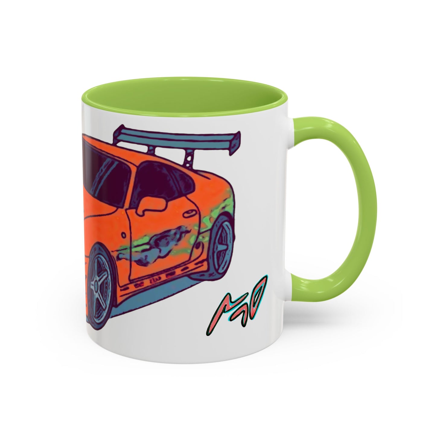 Racing Supra Accent Coffee Mug (11/15oz) — Orange Drift Car Design