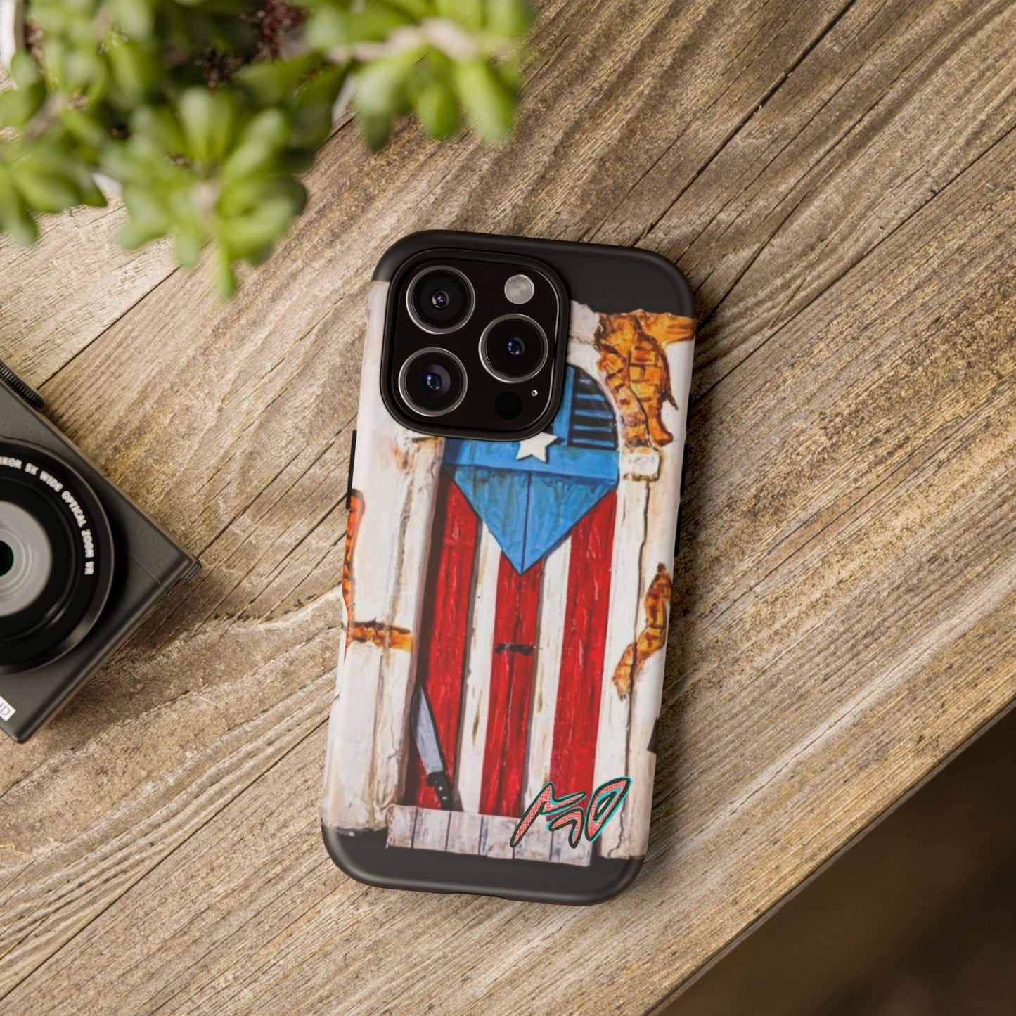 Puerto Rican Flag Phone Case - Rustic Coquí Door Design Tough Case