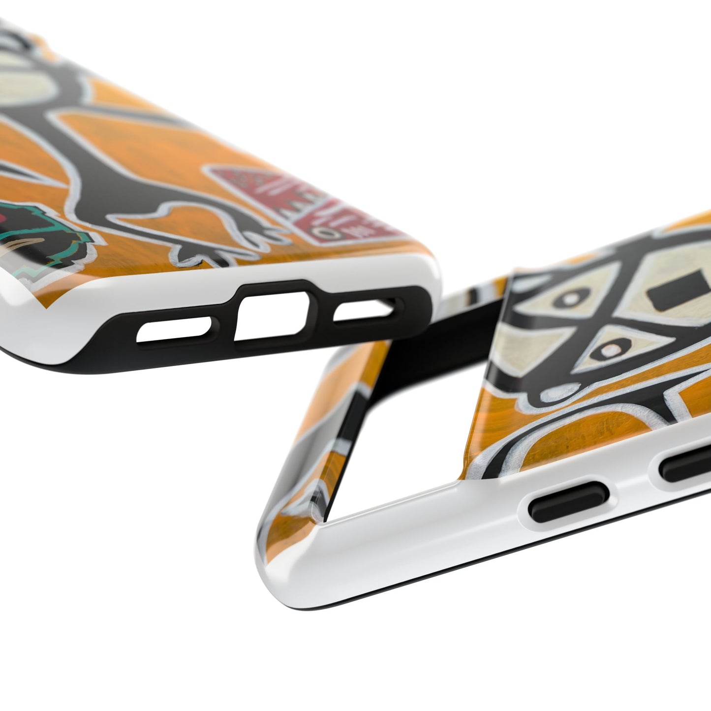 Abstract TAINO  Tribal Art Phone Case – Bold Orange Graphic Protective Cover