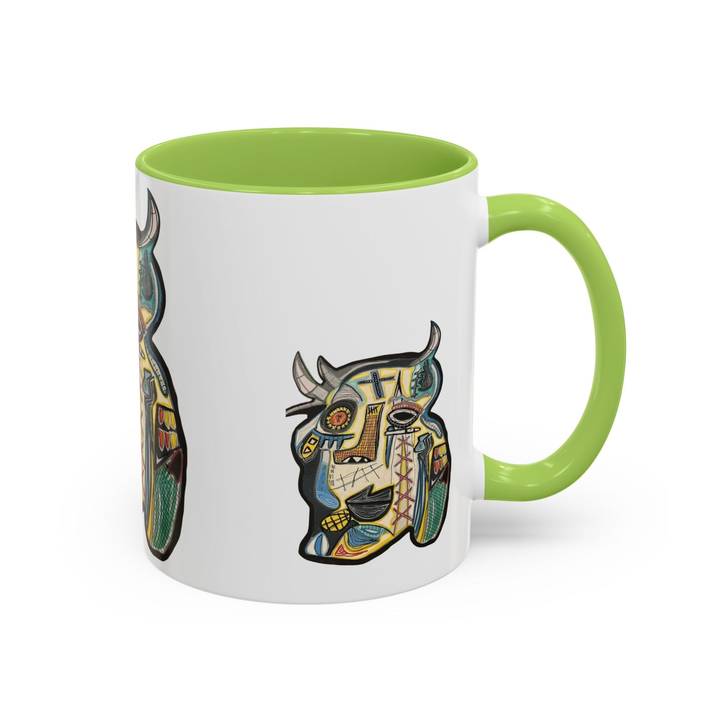 Abstract MOVINCHI Art Coffee Mug — Colorful Cubist Ceramic Accent Mug