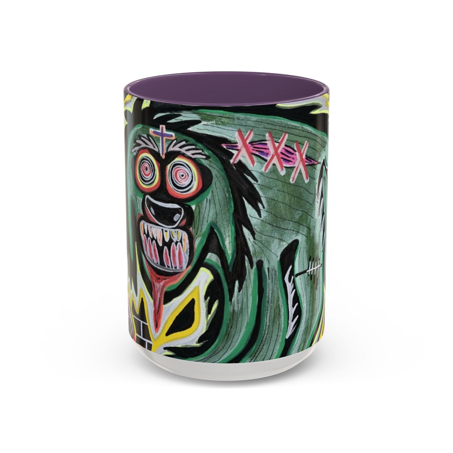 CHUPACABRAS.  Green Monster Art Coffee Mug — Spooky Neon Creature Accent Mug (11/15oz)
