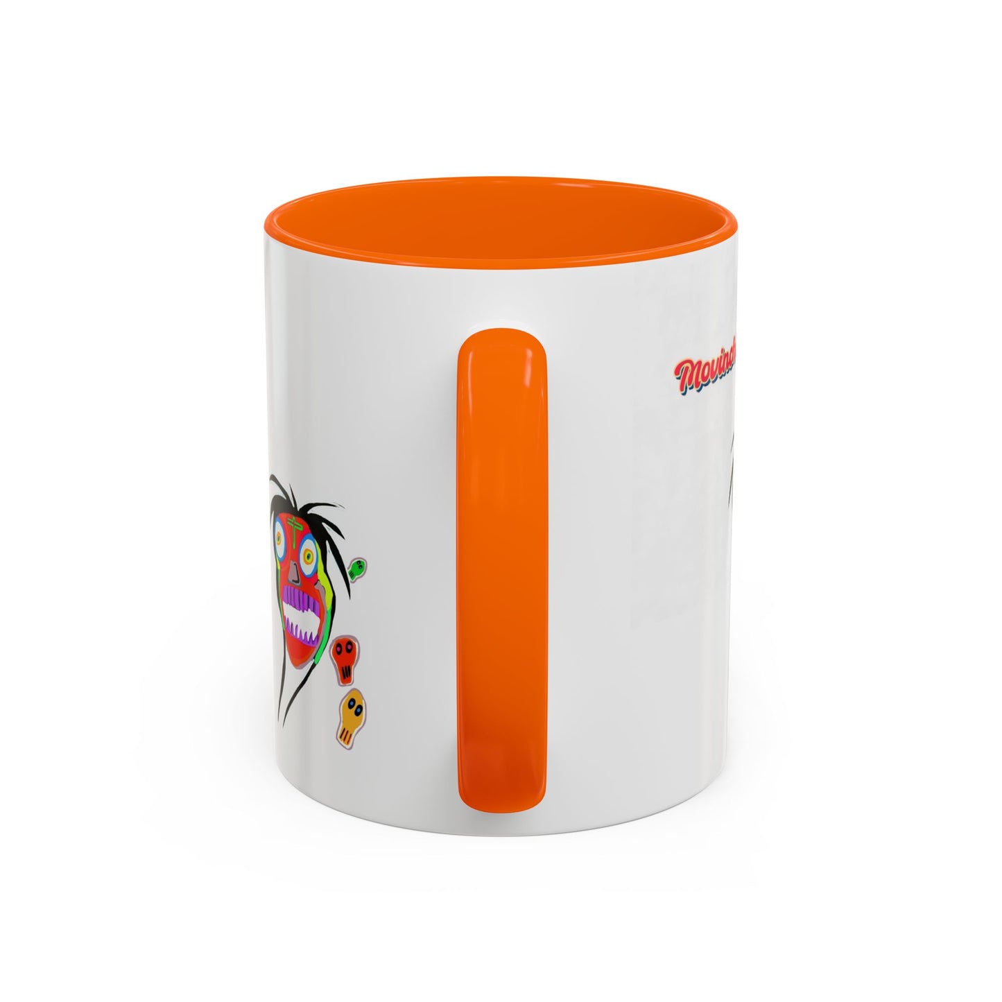Skullface Accent Coffee Mug — Colorful Day of the Dead Pop Art (11/15oz)