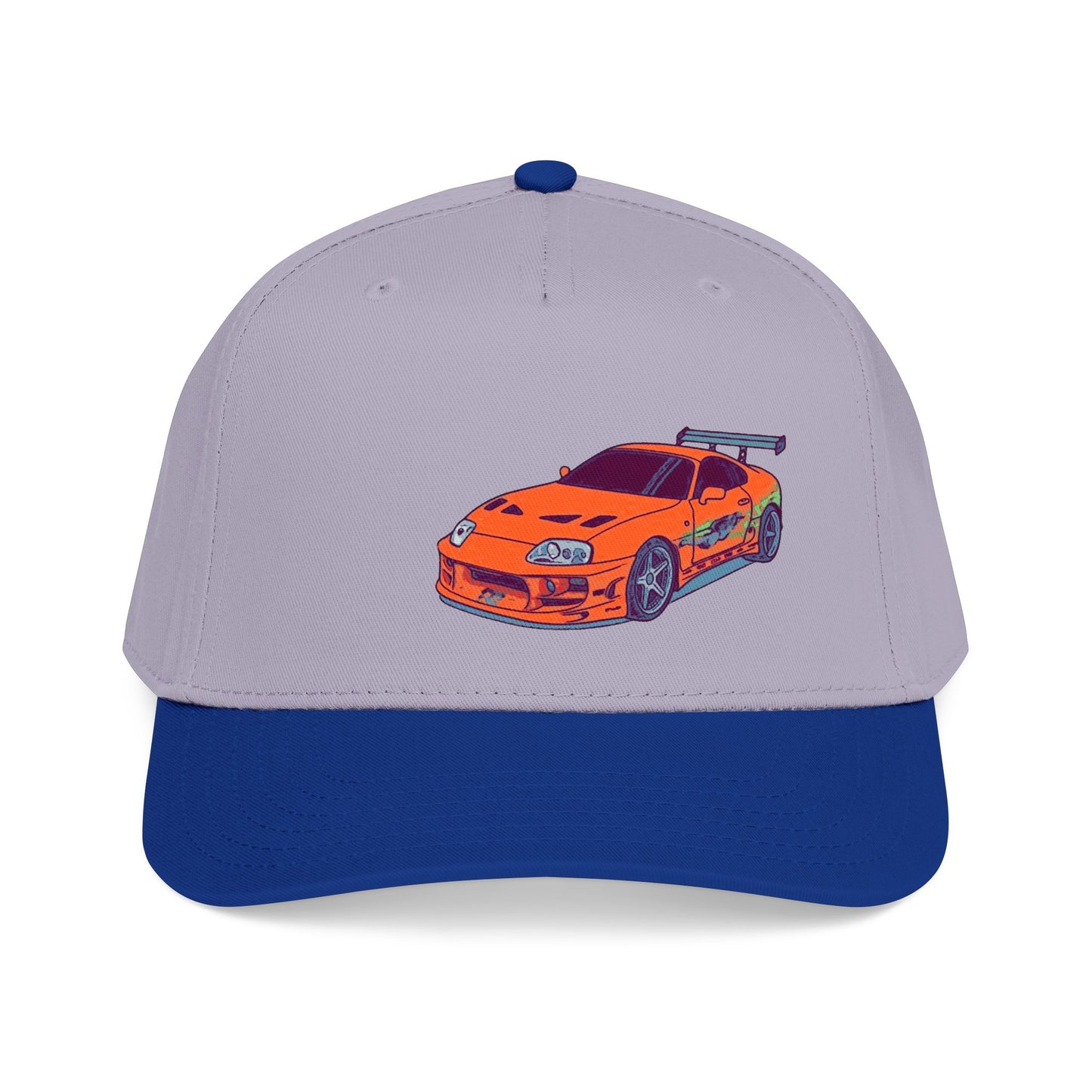2JZ.  Retro Orange Sports Car Baseball Cap — Vintage JDM Supra Snapback