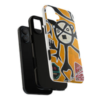 Abstract TAINO  Tribal Art Phone Case – Bold Orange Graphic Protective Cover