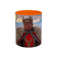 KING OF THE WORLD Royal Portrait Accent Coffee Mug – King in Fur Coat Design (11/15oz)
