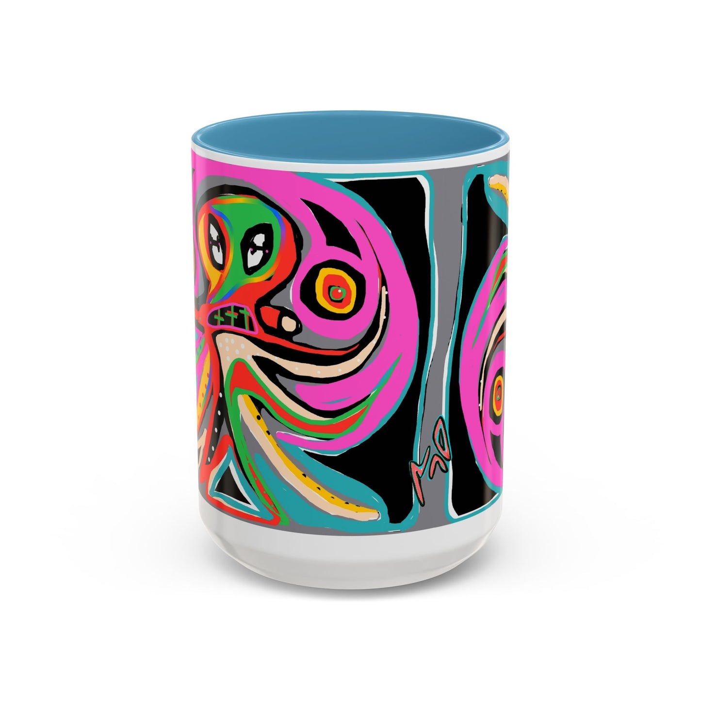 Abstract Neon octopussy Coffee Mug — Colorful Pop Art Accent Mug (11/15oz)