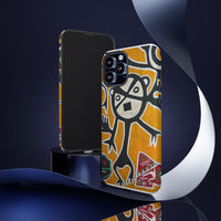 Abstract TAINO  Tribal Art Phone Case – Bold Orange Graphic Protective Cover