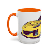 ZR1 Lover Coffee Mug — Yellow Sports Car & Boston Terrier Accent Mug (11/15 oz)