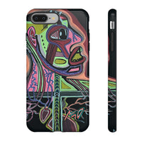 HEART ATTACK Abstract Neon Face Tough Phone Case – Vibrant Art Phone Cover