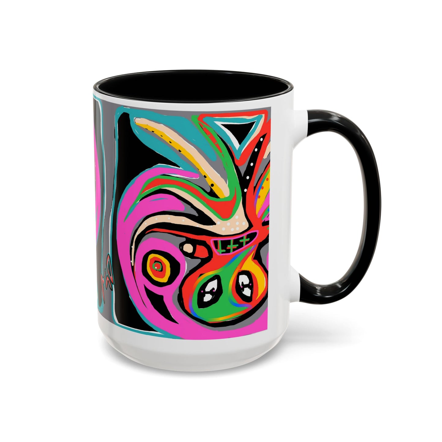 Abstract Neon octopussy Coffee Mug — Colorful Pop Art Accent Mug (11/15oz)