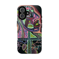 HEART ATTACK Abstract Neon Face Tough Phone Case – Vibrant Art Phone Cover