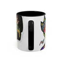 INFECTED KING.  Skull Pop Art Coffee Mug — Colorful Day of the Dead Accent Mug