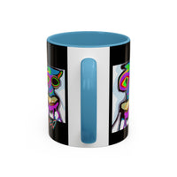 Abstract Alien Art Coffee Mug — Colorful Surreal Creature Accent Mug