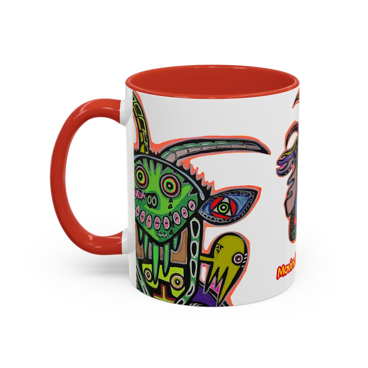 Colorful RYDER.   Abstract Jester Accent Coffee Mug — MovinchiArtDesigns