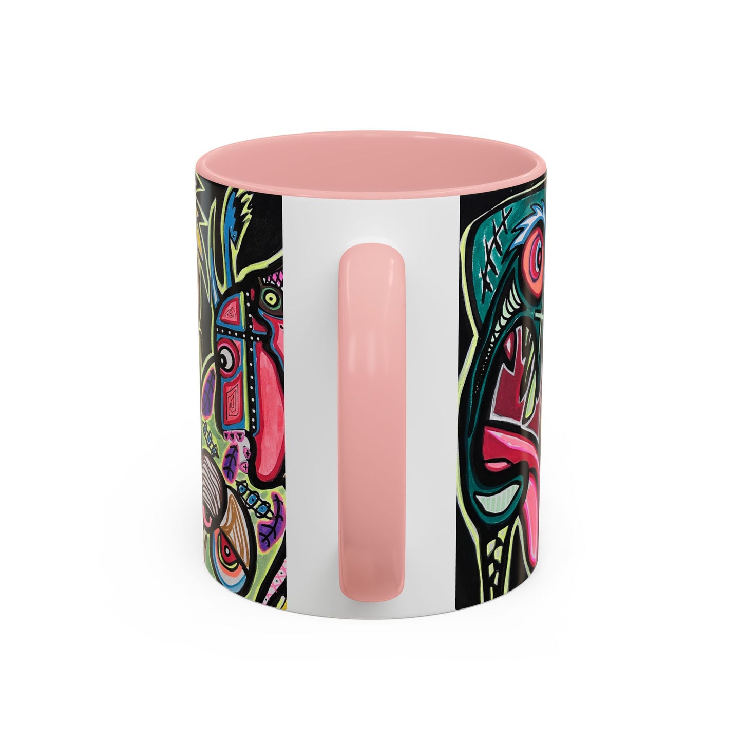 Abstract Neon DEPRESSION2.0   Monster Coffee Mug — Colorful Surreal Art Accent Mug (11/15oz)