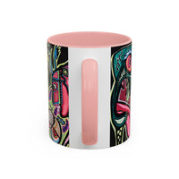 Abstract Neon DEPRESSION2.0   Monster Coffee Mug — Colorful Surreal Art Accent Mug (11/15oz)