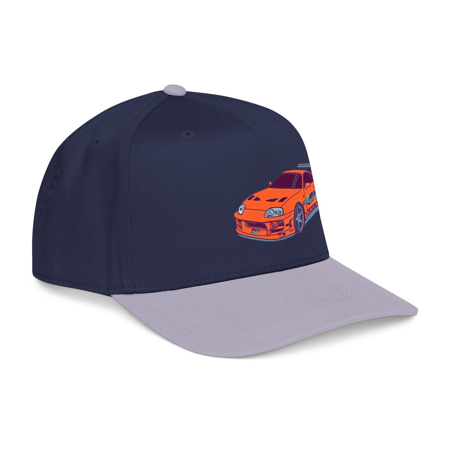 2JZ.  Retro Orange Sports Car Baseball Cap — Vintage JDM Supra Snapback
